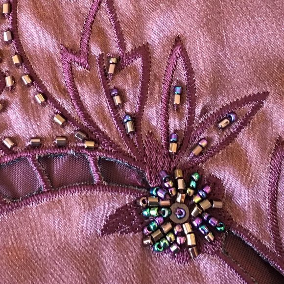 Ombré Beaded and Embroidered Sheath Gown - Picture 11 of 13